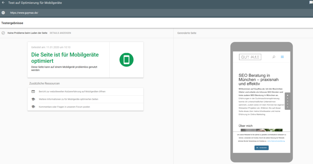 Mobile Friendly Test